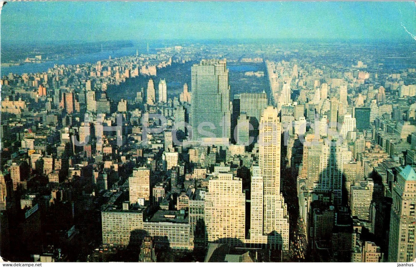 New York - Looking North from Empire State Building Observatory - Manhattan - old postcard - 1952 - USA - used - JH Postcards
