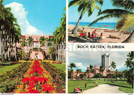 Boca Raton - Florida - hotel - beach - golf - palm trees - multiview - 1975 - USA - used - JH Postcards