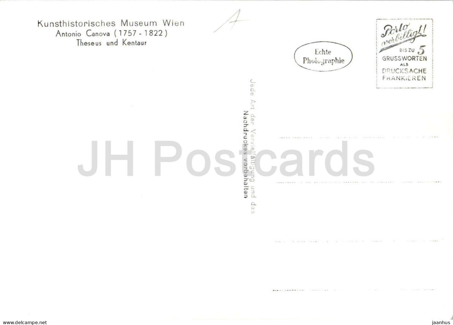 Wien - Vienna - Kunsthistorisches Museum Wien - Theseus und Kentaur - Museum - alte Postkarte - Österreich - unbenutzt