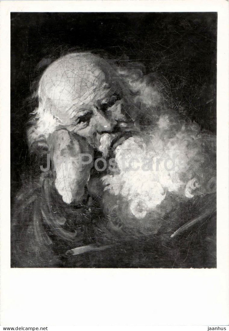 painting by Jean Honore Fragonard - Head of an Old Man - Tete de Vieillard - French art - France - unused - JH Postcards