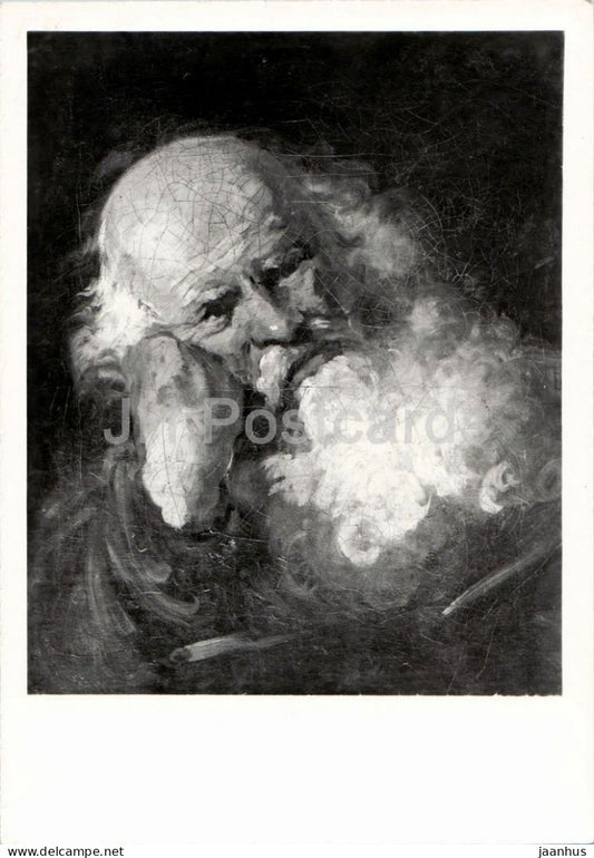 painting by Jean Honore Fragonard - Head of an Old Man - Tete de Vieillard - French art - France - unused - JH Postcards