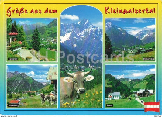 Kleines Walsertal - Grusse aus dem Kleinwalsertal - Hirschegg - Baad - Mittelberg - Riezlern - cow 2014 - Austria - used - JH Postcards