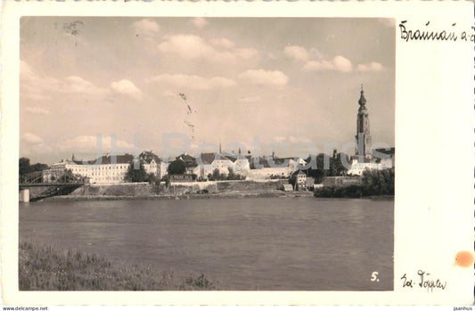 Braunau am Inn - Stadtansicht über den Inn - panorama - old postcard - 1931 - Austria - used - JH Postcards