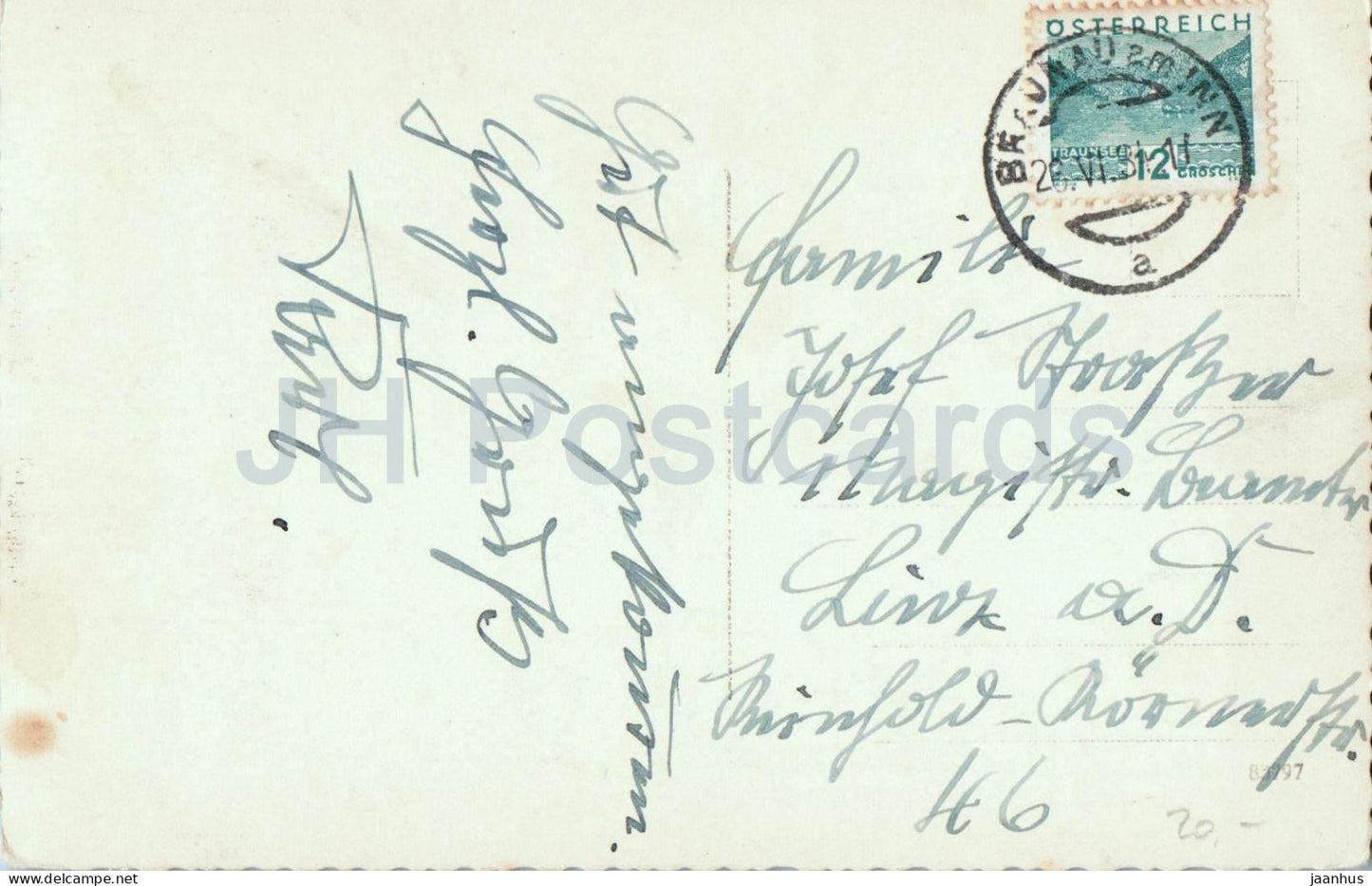 Braunau am Inn - Stadtansicht über den Inn - panorama - carte postale ancienne - 1931 - Autriche - utilisé 