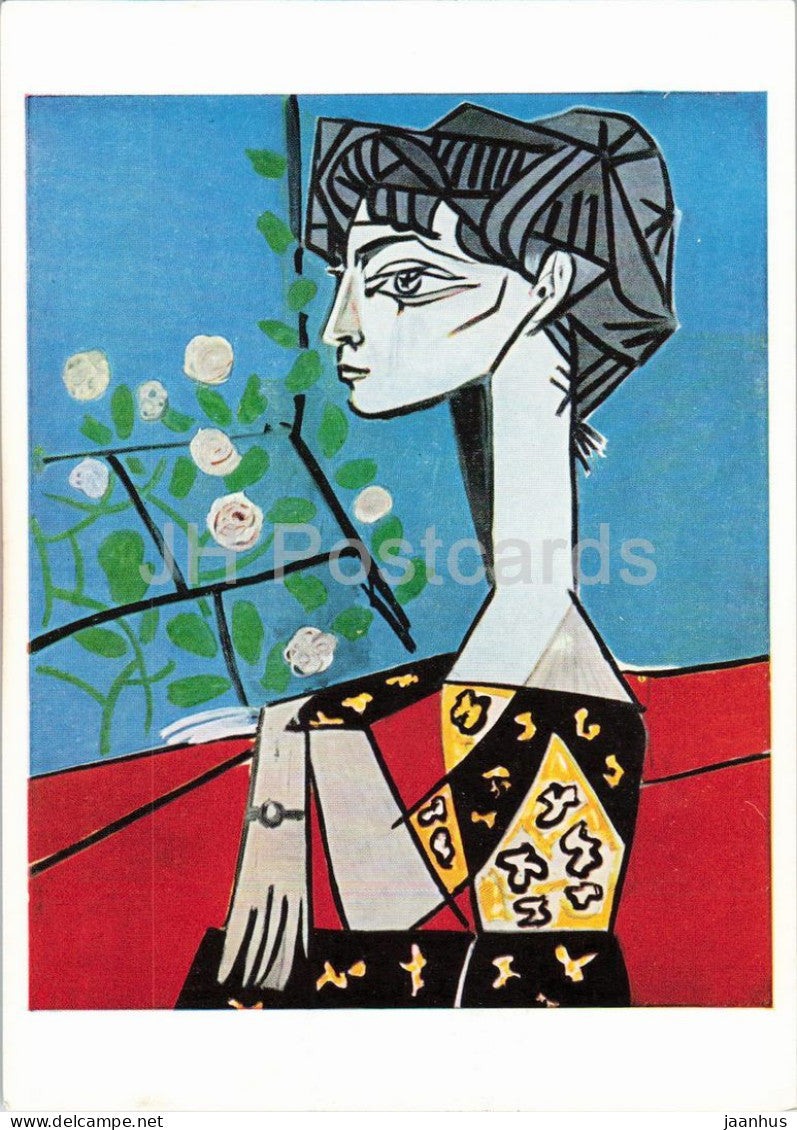 painting by Pablo Picasso - Portrait of Madame Z - Spanish art - 1964 - United Kingdom - unused - JH Postcards