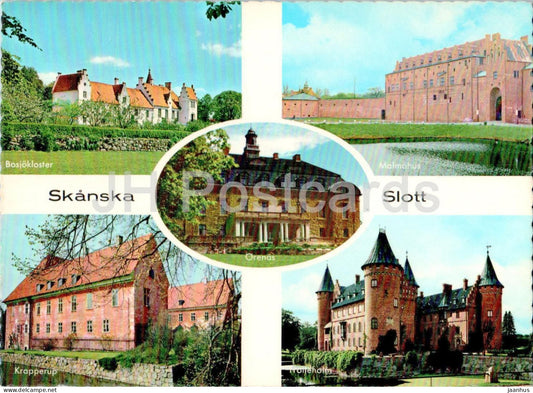 Skanska slott - Bosjokloster - Malmohus - Krapperup - Orenas - castle - multiview - 430 - Sweden - unused - JH Postcards