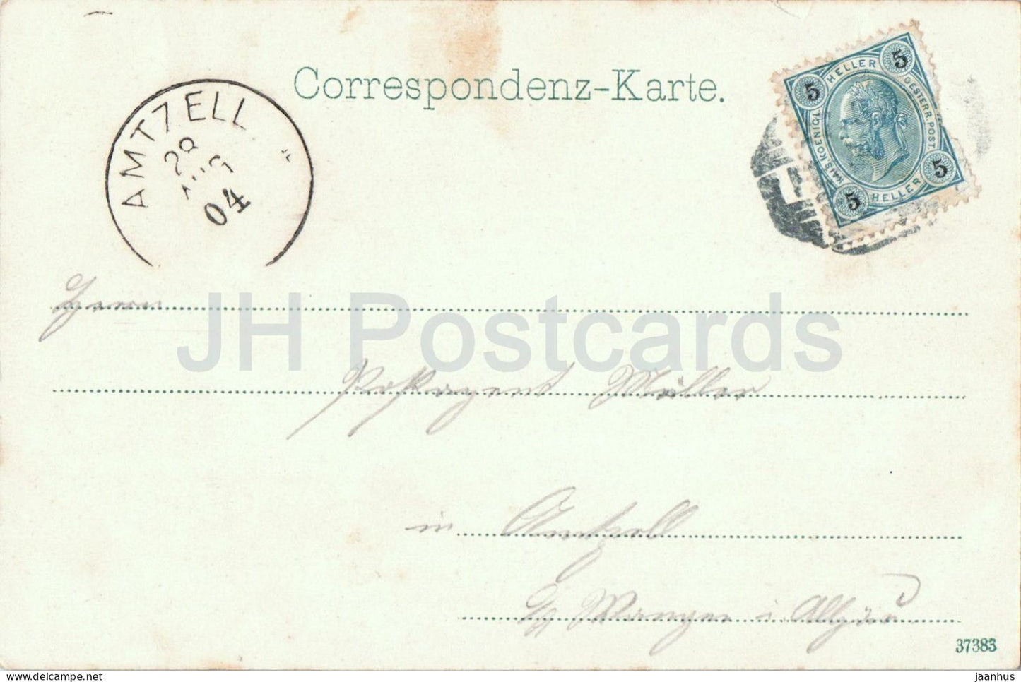 Feldkirch - Vorarlberg - city view - mountains - panorama - No. 11790 - old postcard - 1904 - Austria - used