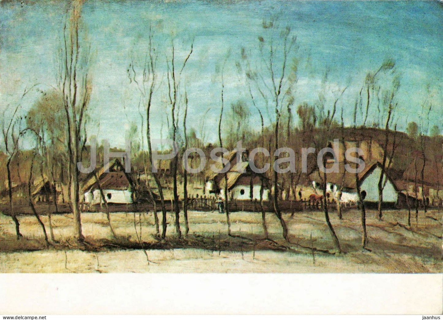 painting by Gyula Rudnay - Road in Nagybabony - Weg in Nagybabony - Hungarian art - Hungary - unused - JH Postcards