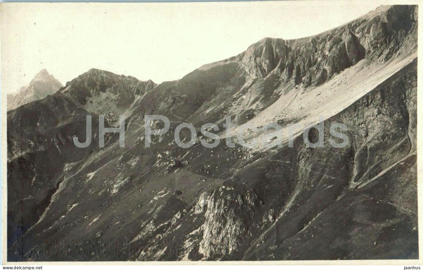 Weg von der Leutkircherhutte 2251 m zur Kaiserjochhutte 2306 m - old postcard - Austria - unused - JH Postcards