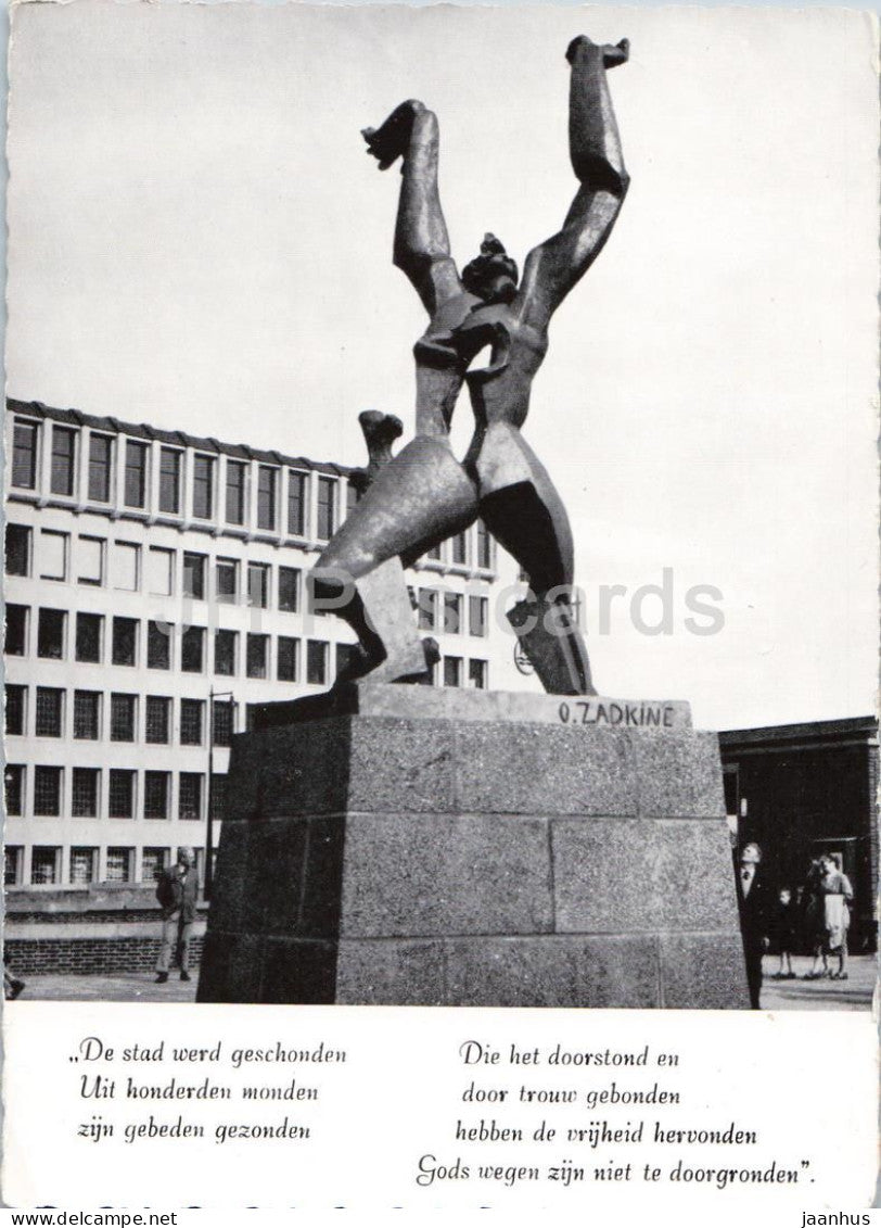 Rotterdam - O. Zadkine sculpture - De stad werd geschonden - monument - 1960s - Netherlands - unused - JH Postcards