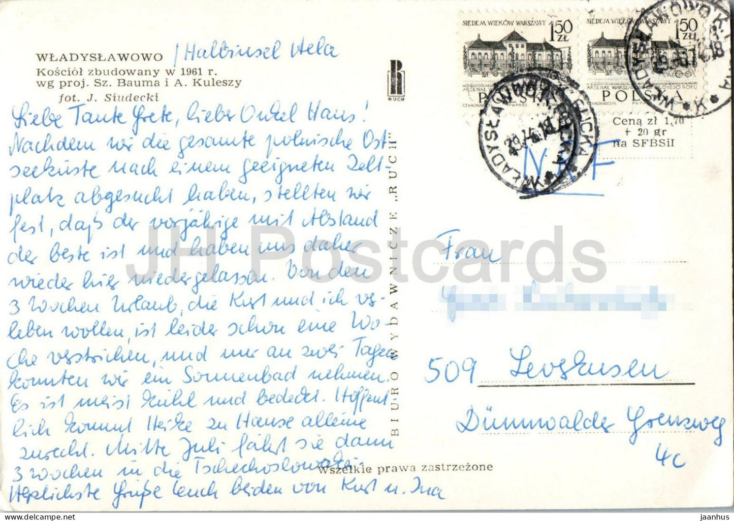 Wladyslawowo - Kirche, erbaut 1961 - Kirche - 1974 - Polen - gebraucht