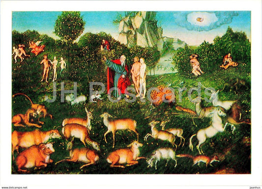 painting by Lucas Cranach the Elder - Paradise - German art - 1984 - Russia USSR - unused - JH Postcards