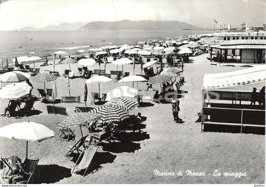 Marina di Massa - La spiaggia - beach - seaside resort - Tuscany - 17119 - old postcard - Italy - used - JH Postcards