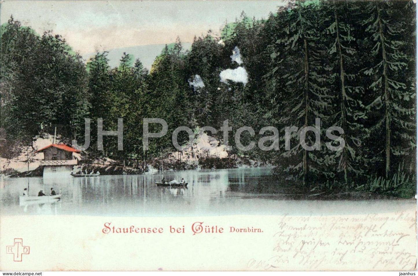 Dornbirn - Staufensee bei Gutle - lake - boats - old postcard - 1900 - Austria - used - JH Postcards