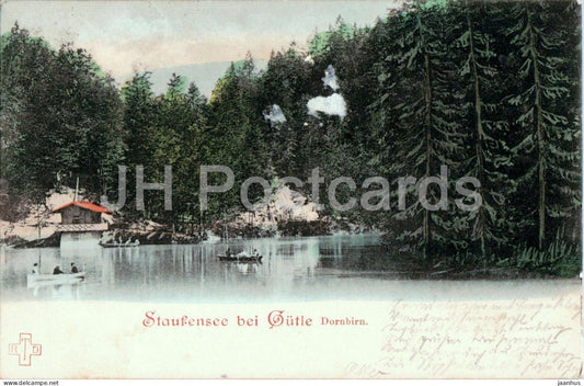 Dornbirn - Staufensee bei Gutle - lake - boats - old postcard - 1900 - Austria - used - JH Postcards