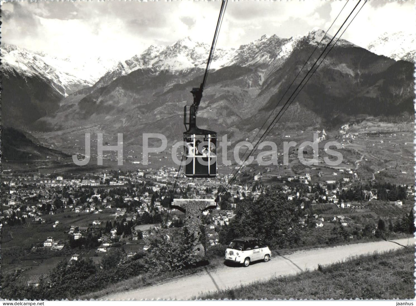 Merano - Funivia di Avelengo m. 1250 - Meran - Seilbahn Hafling - car - cable car Alps - mountains - 1962 - Italy - used - JH Postcards