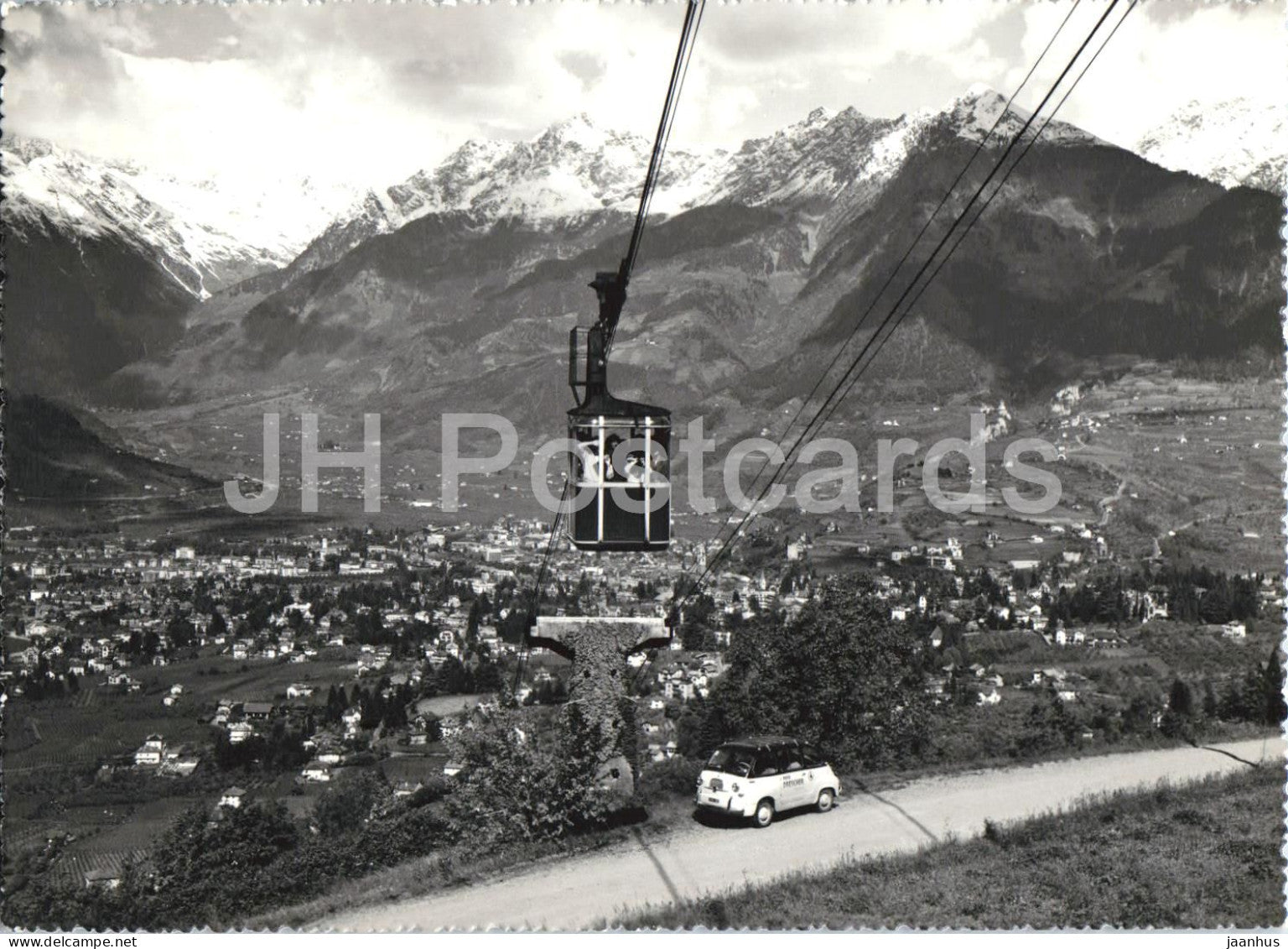 Merano - Funivia di Avelengo m. 1250 - Meran - Seilbahn Hafling - car - cable car Alps - mountains - 1962 - Italy - used - JH Postcards