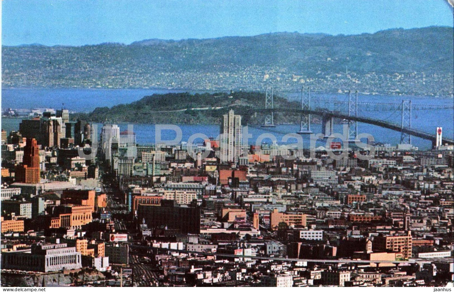 San Francisco - skyline San Francisco - Oakland Bay - Bridge East Bay - 16239 - 1964 - USA - used - JH Postcards