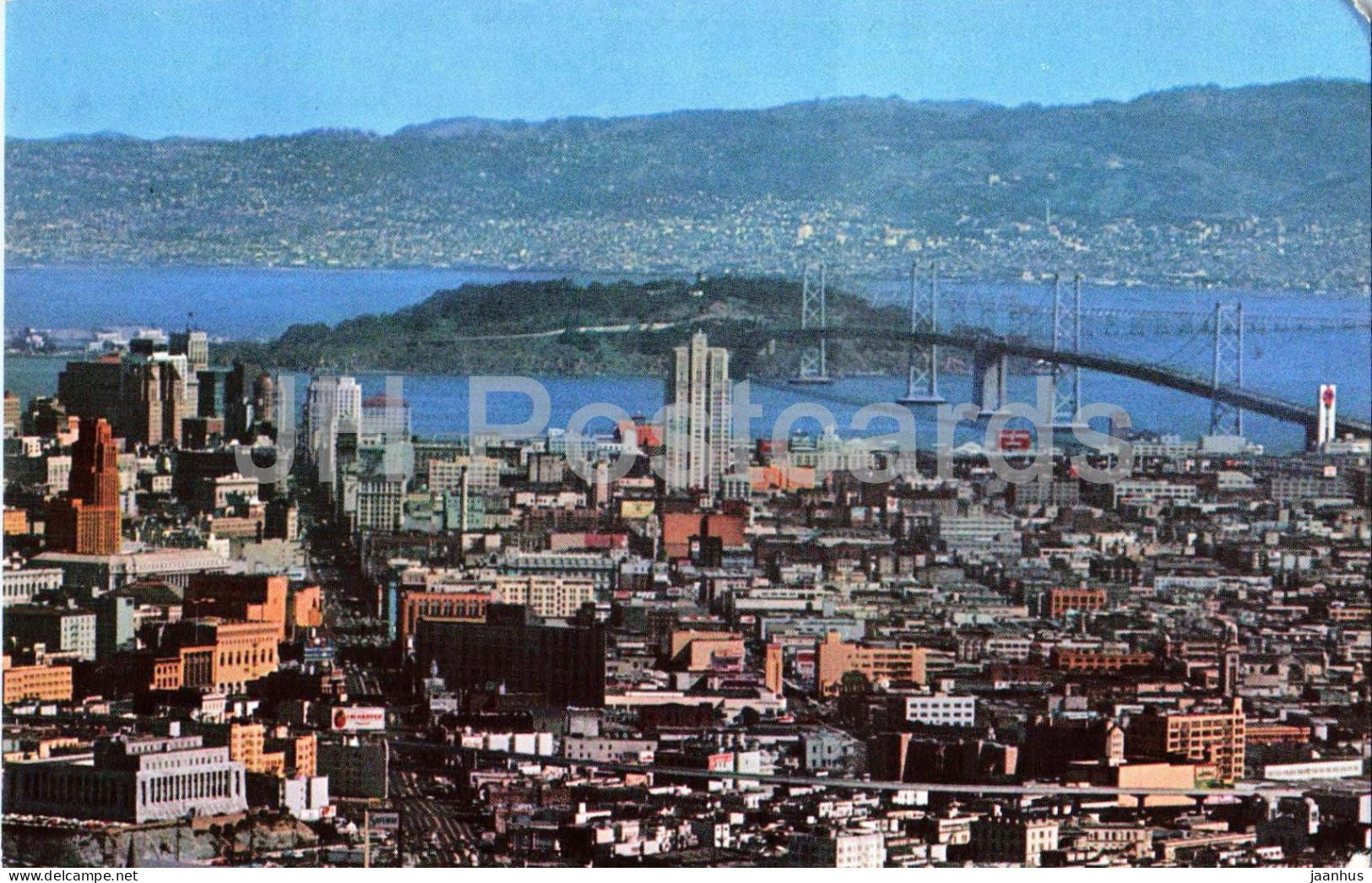 San Francisco - skyline San Francisco - Oakland Bay - Bridge East Bay - 16239 - 1964 - USA - used - JH Postcards