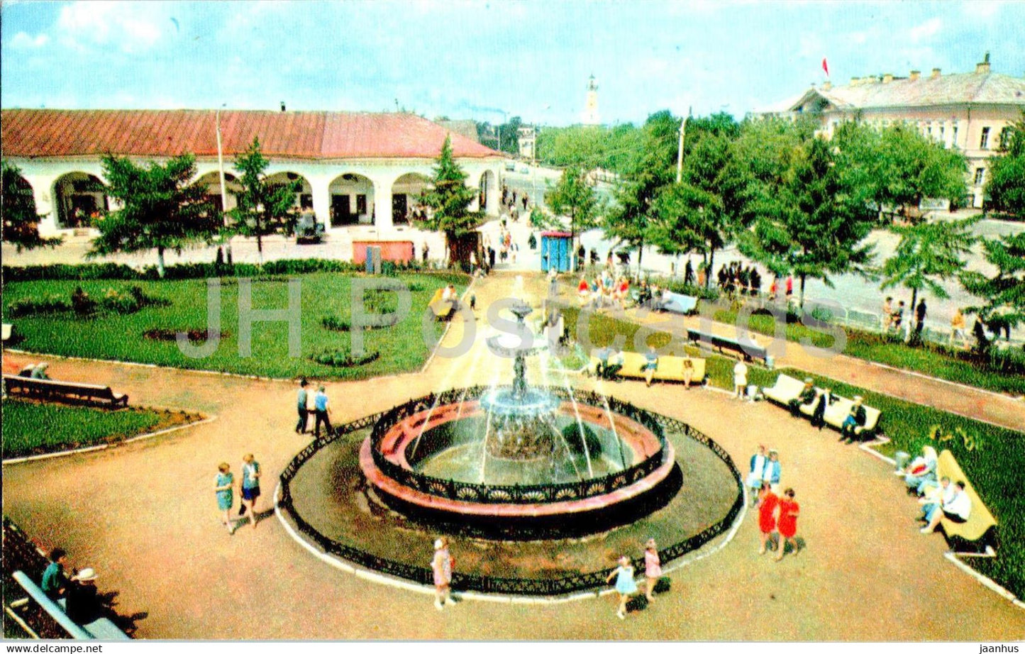 Kostroma - Soviet square - fountain - 1 - 1972 - Russia USSR - unused - JH Postcards
