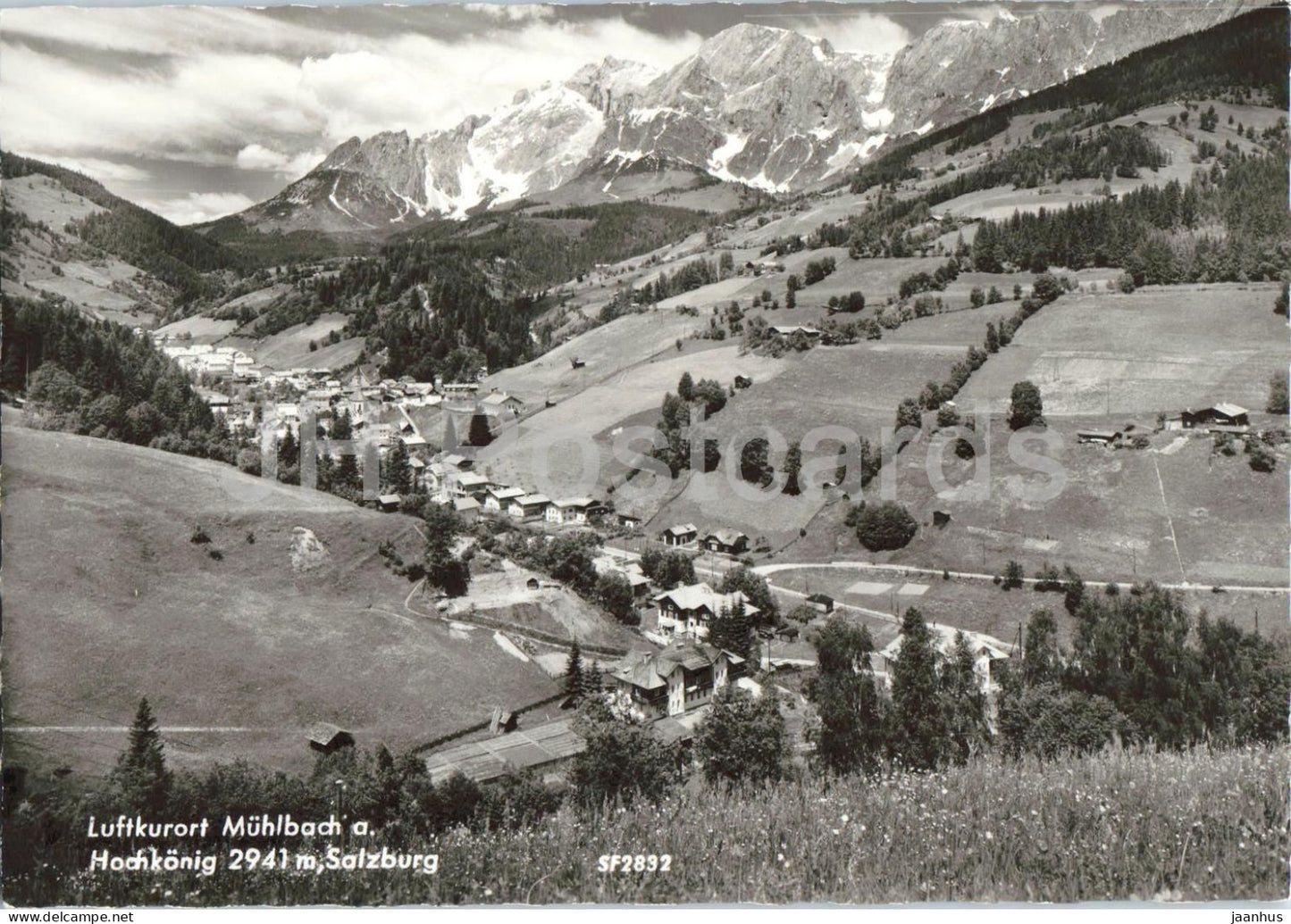 Luftkurort Muhlbach a. Hochkonig 2941 m - Salzburg - mountain village - 2832 - old postcard - Austria - unused - JH Postcards