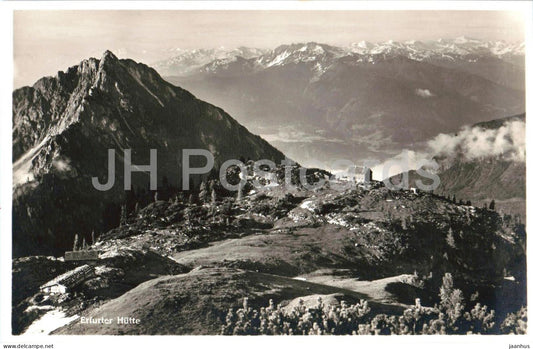 Sonnwendgebirge - Erfurter Hutte 1834 m - Alpine hut - Zillertal view - old postcard - Austria - unused - JH Postcards