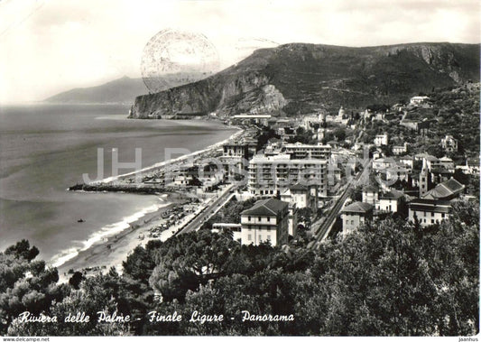 Riviera delle Palme - Finale Ligure - Panorama - town - Riviera - coastline -  old postcard - 1957 - Italy - used - JH Postcards