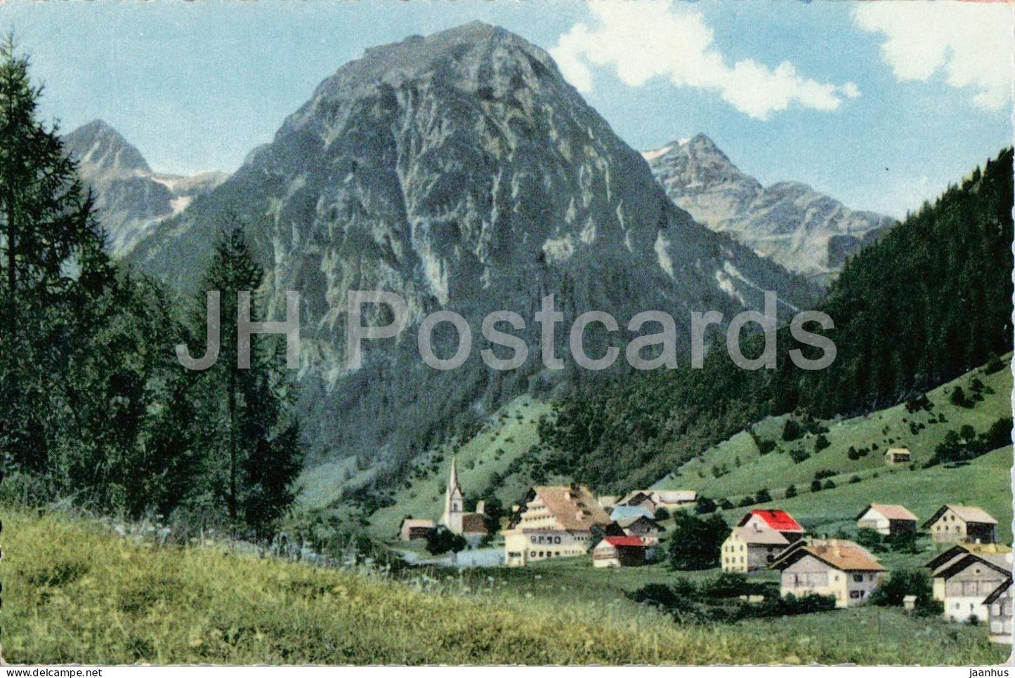 Brand 1056 m gegen Scesaplana 2967 m und Panuler Schrofen 2840 m - Vorarlberg - village - Austria - unused - JH Postcards