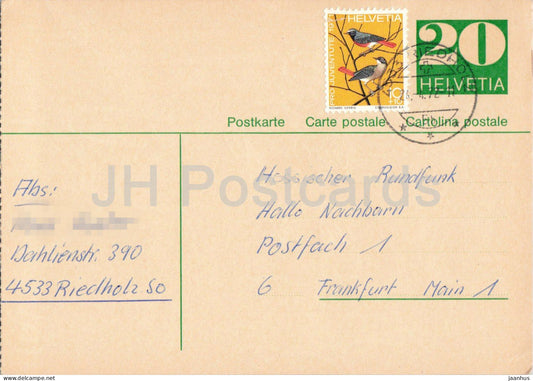 Guten Abend Nachbarn - Hessischer Rundfunk - postal stationery - 58 - 1972 - Switzerland - used - JH Postcards