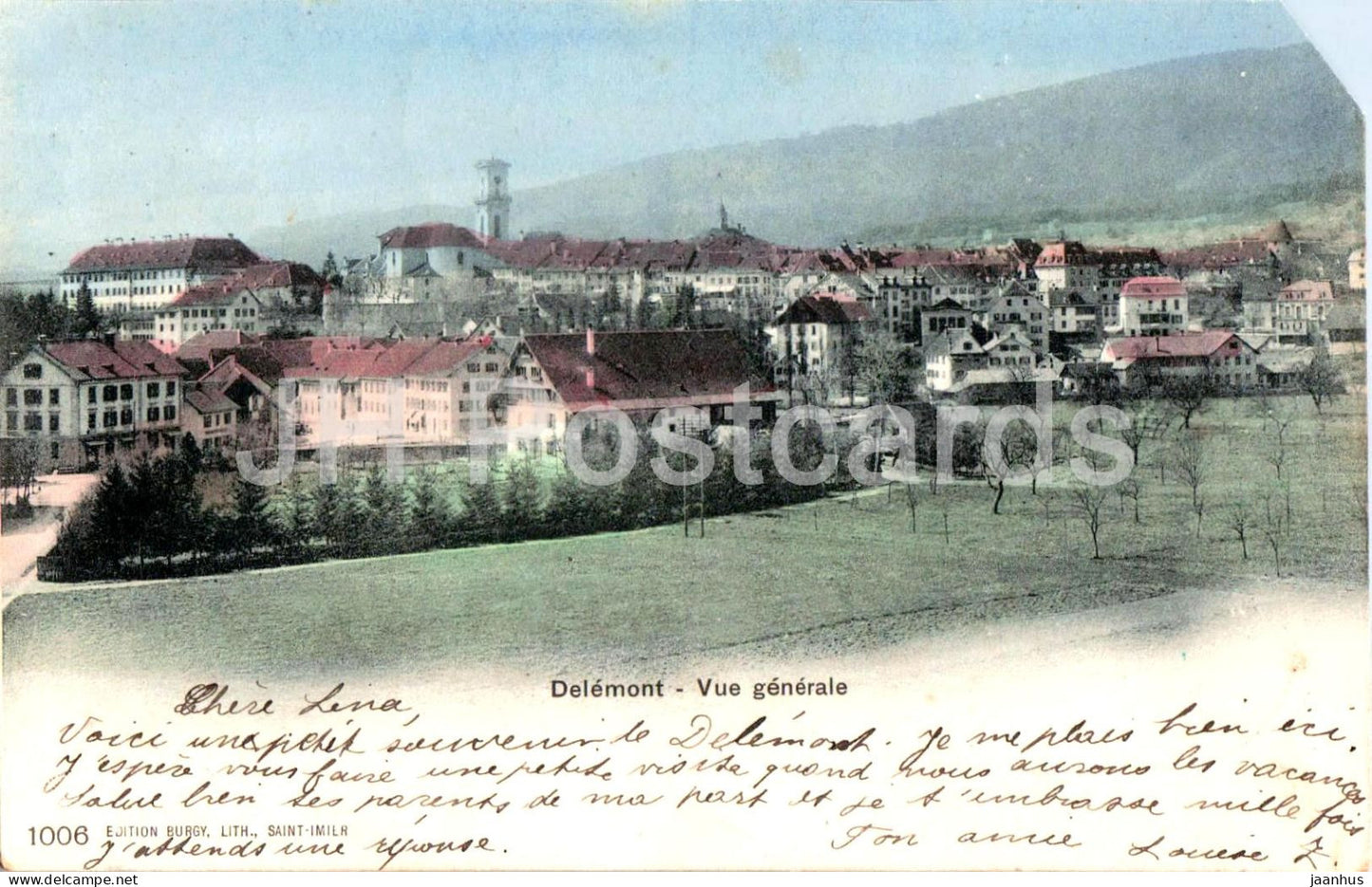 Delemont - Vue generale - town view - 1006 - old postcard - 1905 - Switzerland - used - JH Postcards