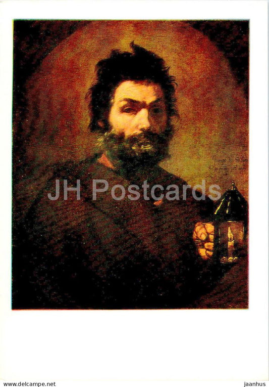 painting by Jusepe de Ribera - Diogenes with a lantern - man - Spanish art - 1985 - Russia USSR - unused - JH Postcards