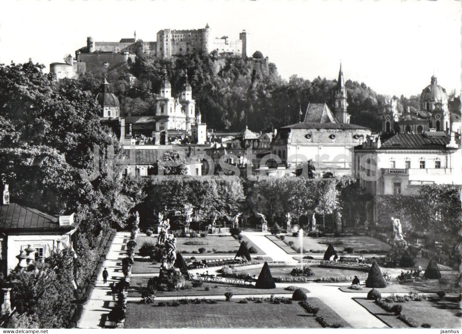 Salzburg - Mirabellgarten - baroque garden - city view - old postcard - 502 - Austria - unused - JH Postcards