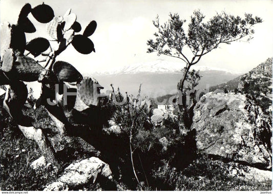 Taormina - L Etna m. 3276 - volcano - Mount Etna - Sicily - 3119 - old postcard - 1959 - Italy - used - JH Postcards