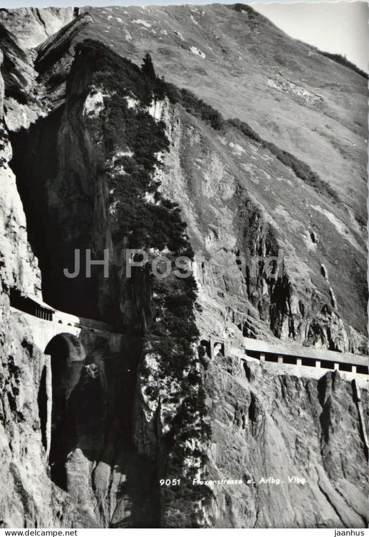 Flexenstrasse a. Arlbg. Vlbg. - Arlberg Pass - Vorarlberg - mountain road - tunnel 9051 old postcard - Austria - unused - JH Postcards