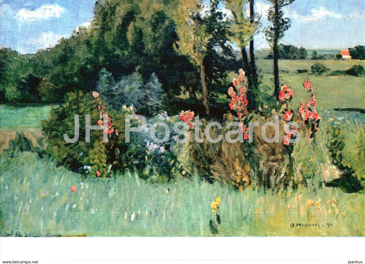 painting by Otto Modersohn - Summer Day - Sommertag - German art - 1980 - Germany - used - JH Postcards