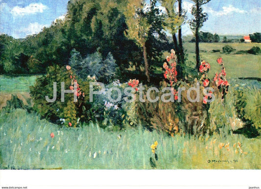 painting by Otto Modersohn - Summer Day - Sommertag - German art - 1980 - Germany - used - JH Postcards