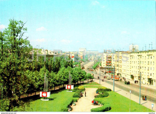 Kaliningrad - Lenin Prospect - avenue - bus Ikarus - 1 - 1984 - Russia USSR - unused - JH Postcards