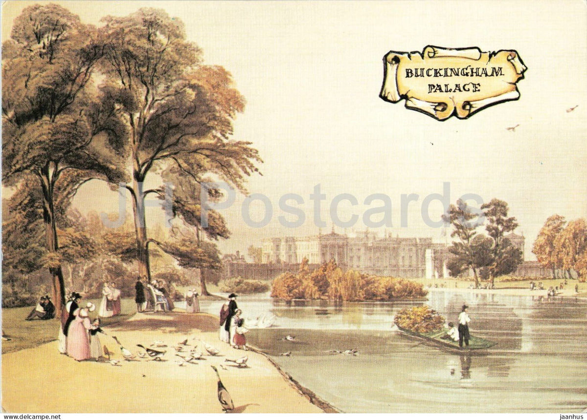 painting by Thomas Shotter Boys - Buckingham Palace from St. Jamess Park - English art - United Kingdom - unused - JH Postcards