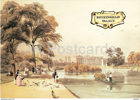 painting by Thomas Shotter Boys - Buckingham Palace from St. Jamess Park - English art - United Kingdom - unused - JH Postcards