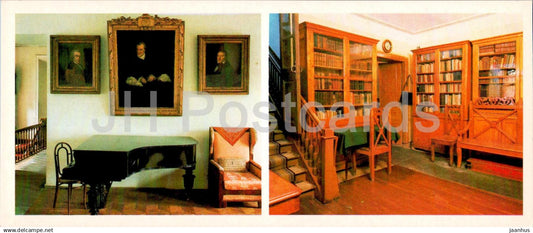 Yasnaya Polyana - Tolstoy museum - corner of the hall - front room - piano - 1985 - Russia USSR - unused - JH Postcards