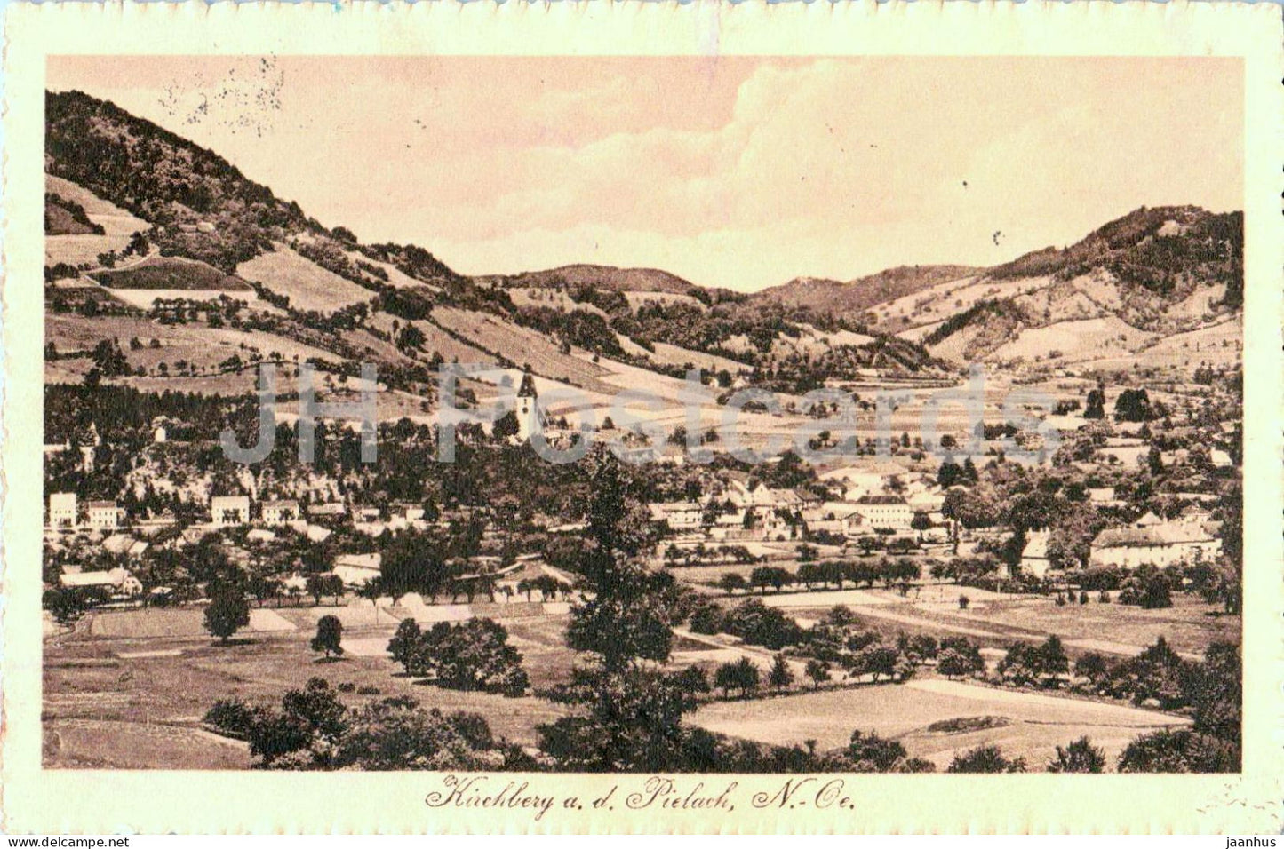 Kirchberg a. d. Pielach - village panorama - valley landscape - No. 21455 - old postcard - - Austria - used - JH Postcards