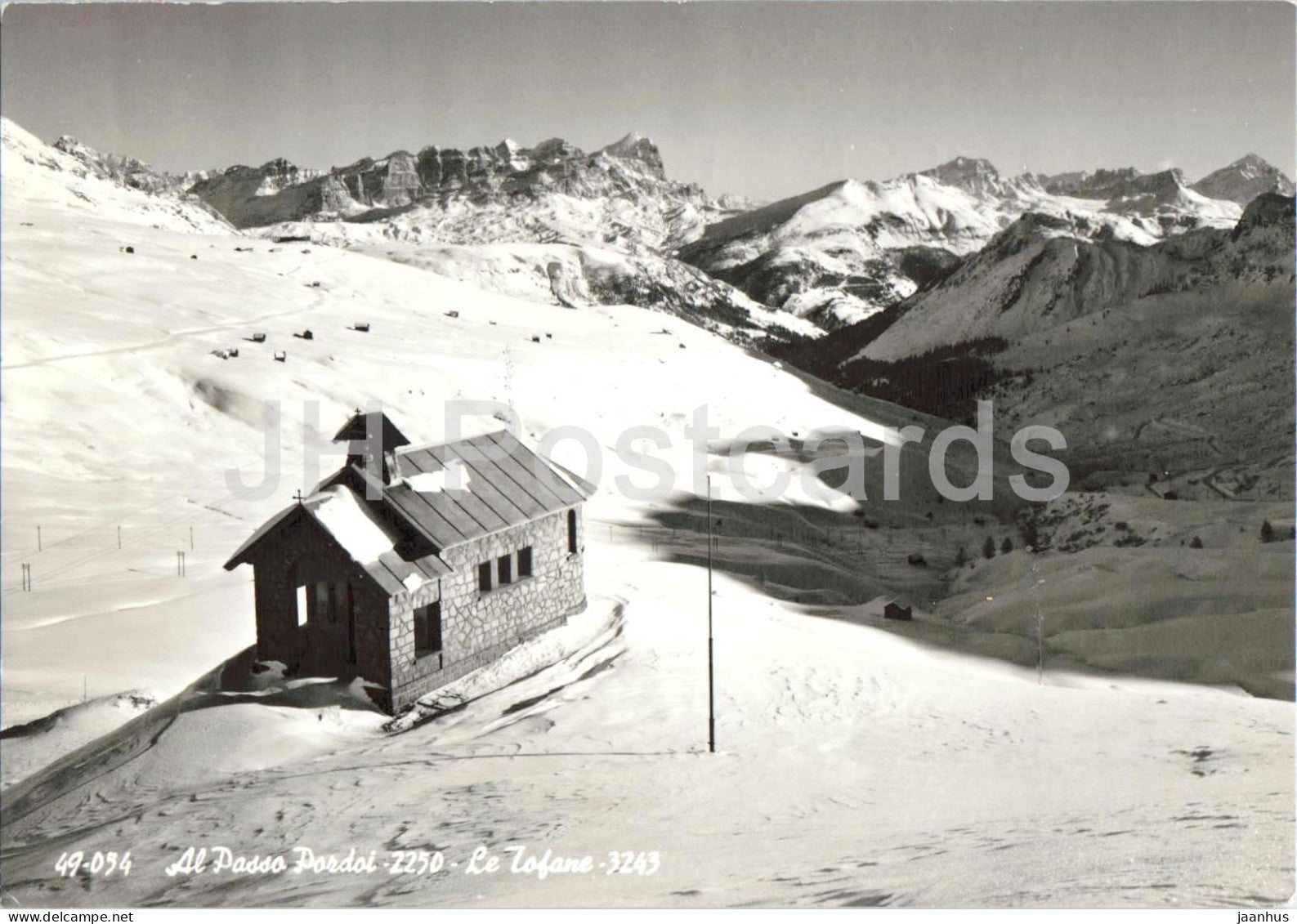 Al Passo Pordoi 2250 - Le Tofane 3243 - Dolomites - mountains - Alps - 40-054 - 1964 - Italy - used - JH Postcards