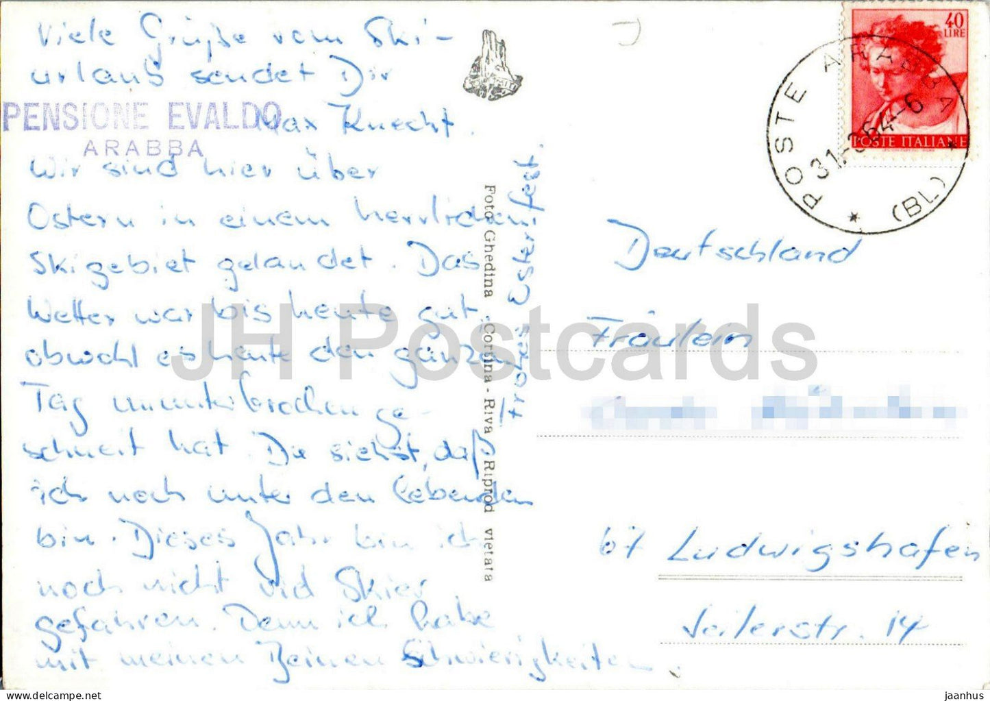 Al Passo Pordoi 2250 - Le Tofane 3243 - Dolomites - mountains - Alps - 40-054 - 1964 - Italy - used