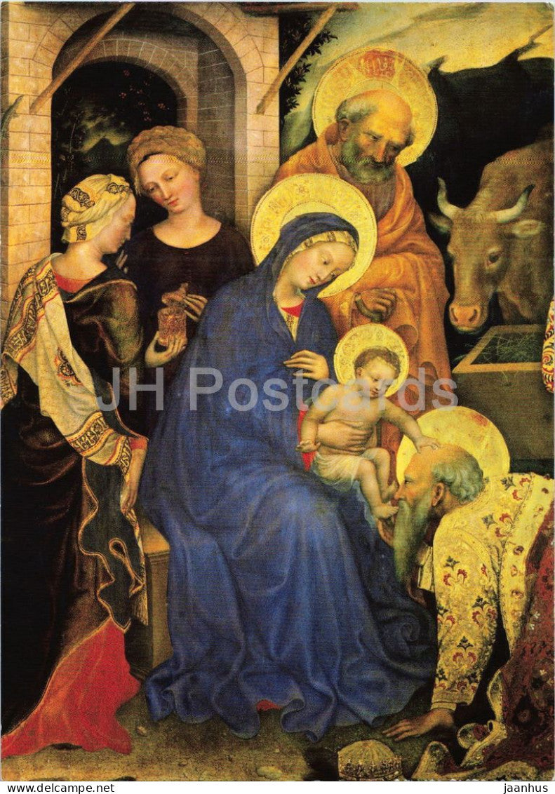 painting by Gentile da Fabriano - Adoration of the Magi - Anbetung der Konige - Italian art - Switzerland - unused - JH Postcards