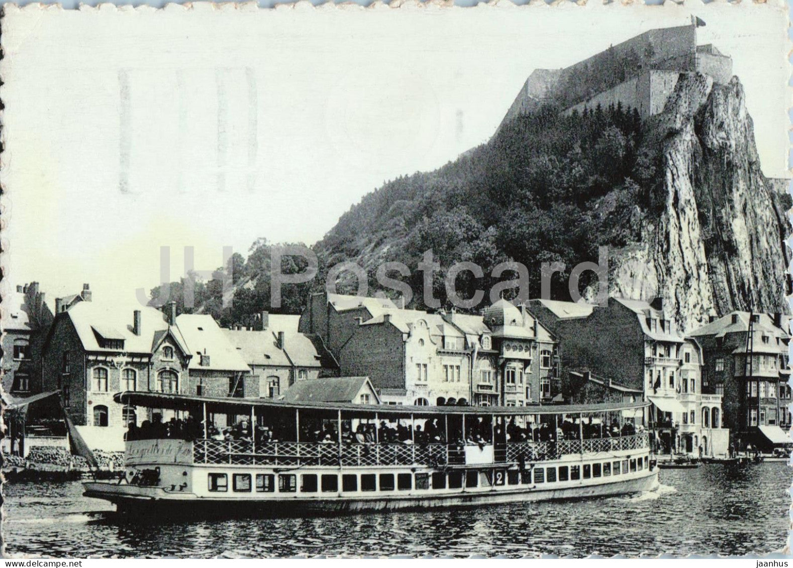 Dinant - Arrivee du Bateau Touristes - tourist boat - ship - citadel - no 9 - old postcard - 1954 - Belgium - used - JH Postcards