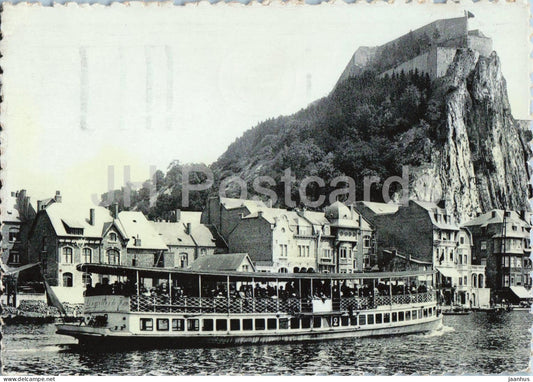 Dinant - Arrivee du Bateau Touristes - tourist boat - ship - citadel - no 9 - old postcard - 1954 - Belgium - used - JH Postcards