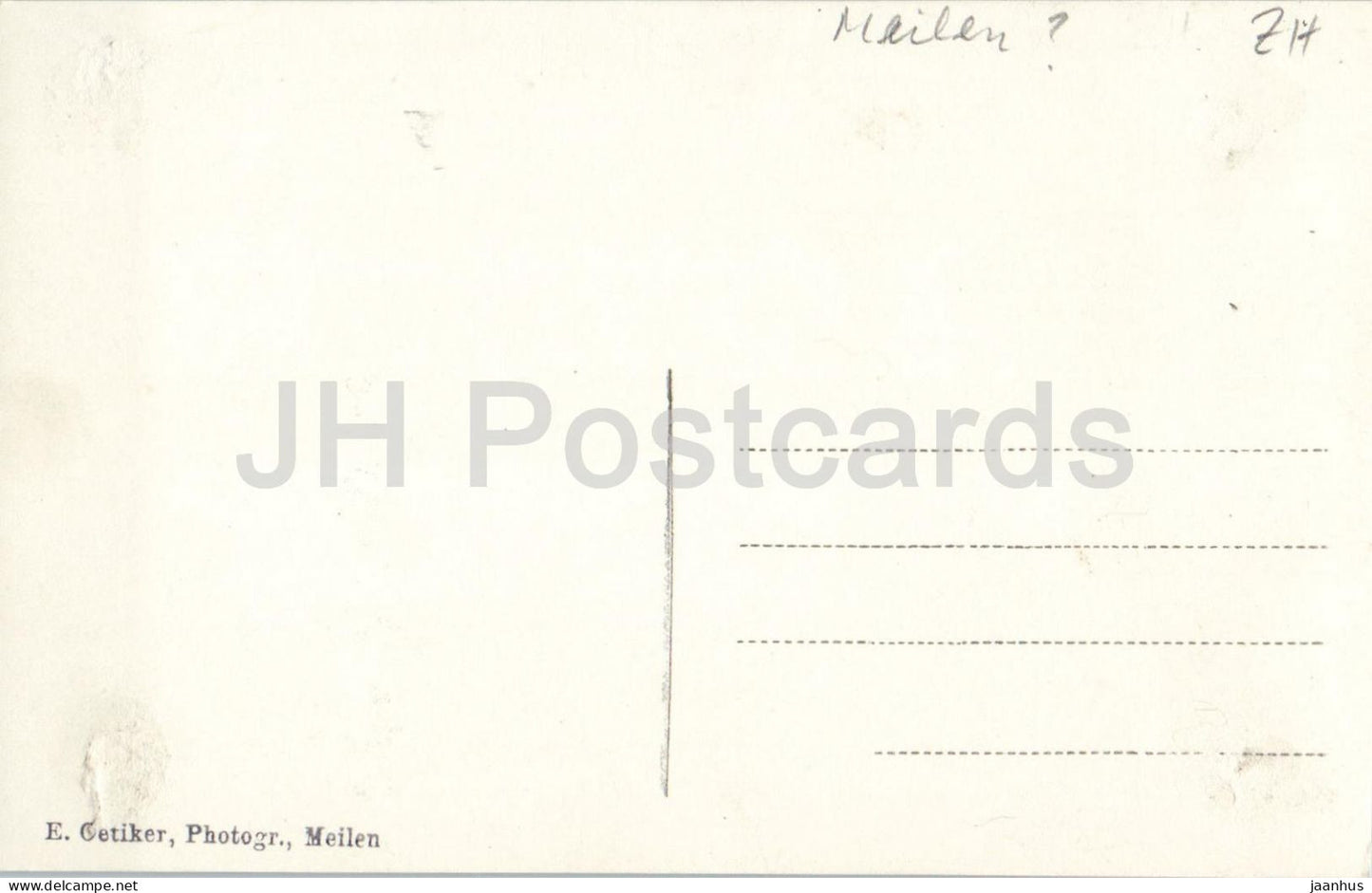 Meilen - Kirchgasse - Dorfstrasse - Street view - Merkur cafe - W. Simon - photo - old postcard - Switzerland - unused