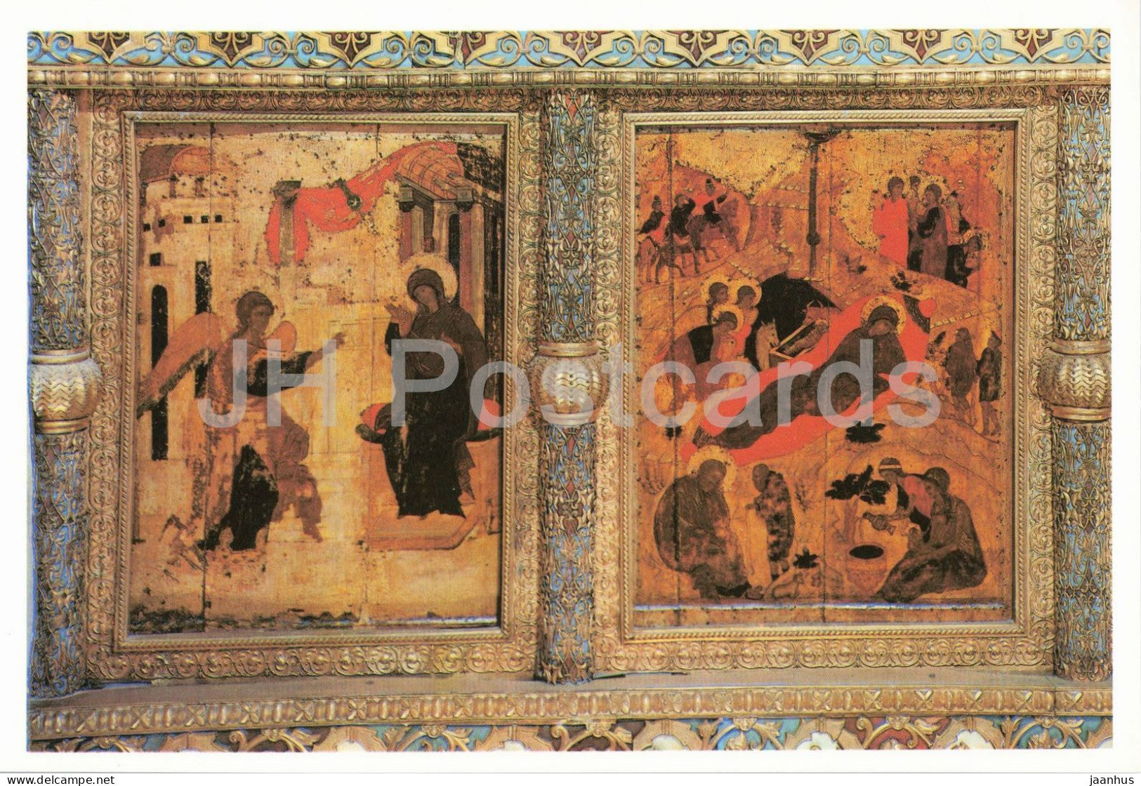 Moscow - Annunciation Cathedral - Annunciation and Nativity icons - art - 1990 - Russia - USSR - unused - JH Postcards