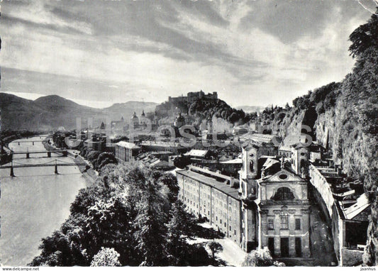Die Festspielstadt Salzburg von der Humboldtterrasse - city panorama - river - old postcard - Austria - unused - JH Postcards