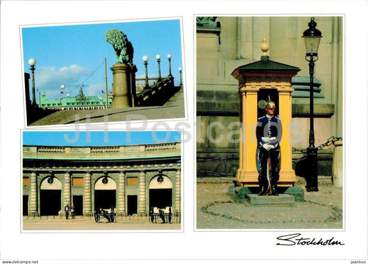 Stockholm - Stockholms Slott - The Royal Palace - guard - multiview - Sto 900 - 1999 - Sweden - used - JH Postcards